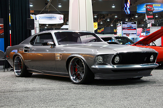 Silver 1969 Ford Mustang Mothers Shine Award Winner