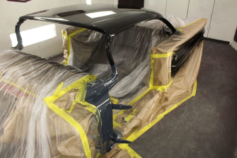 George Poteet's custom 1960 Chevy Impala in the paint booth