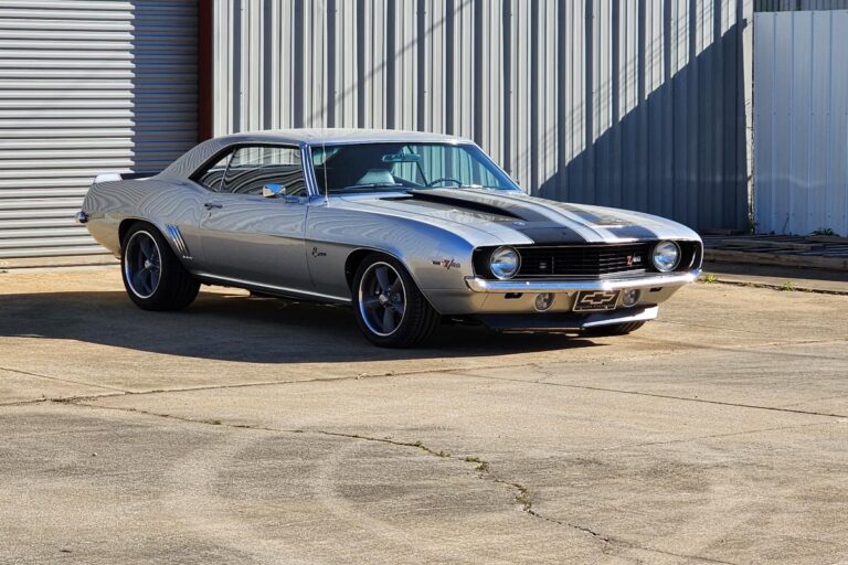 Silver 1969 Z28 Camaro Supercharged LT4 protouring restomod classic muscle car